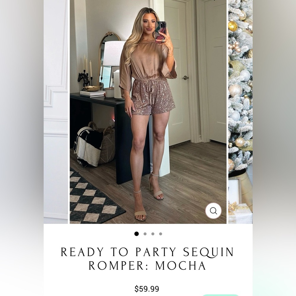 Mocha Sequin Romper